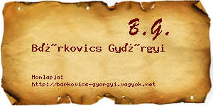 Bárkovics Györgyi névjegykártya