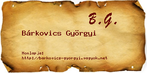 Bárkovics Györgyi névjegykártya